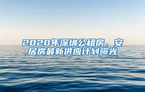 2020年深圳公租房，安居房最新供应计划曝光